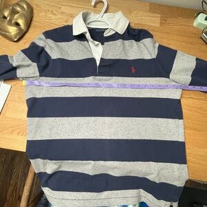 Ralph Lauren Navy and Gray Rugby Shirt